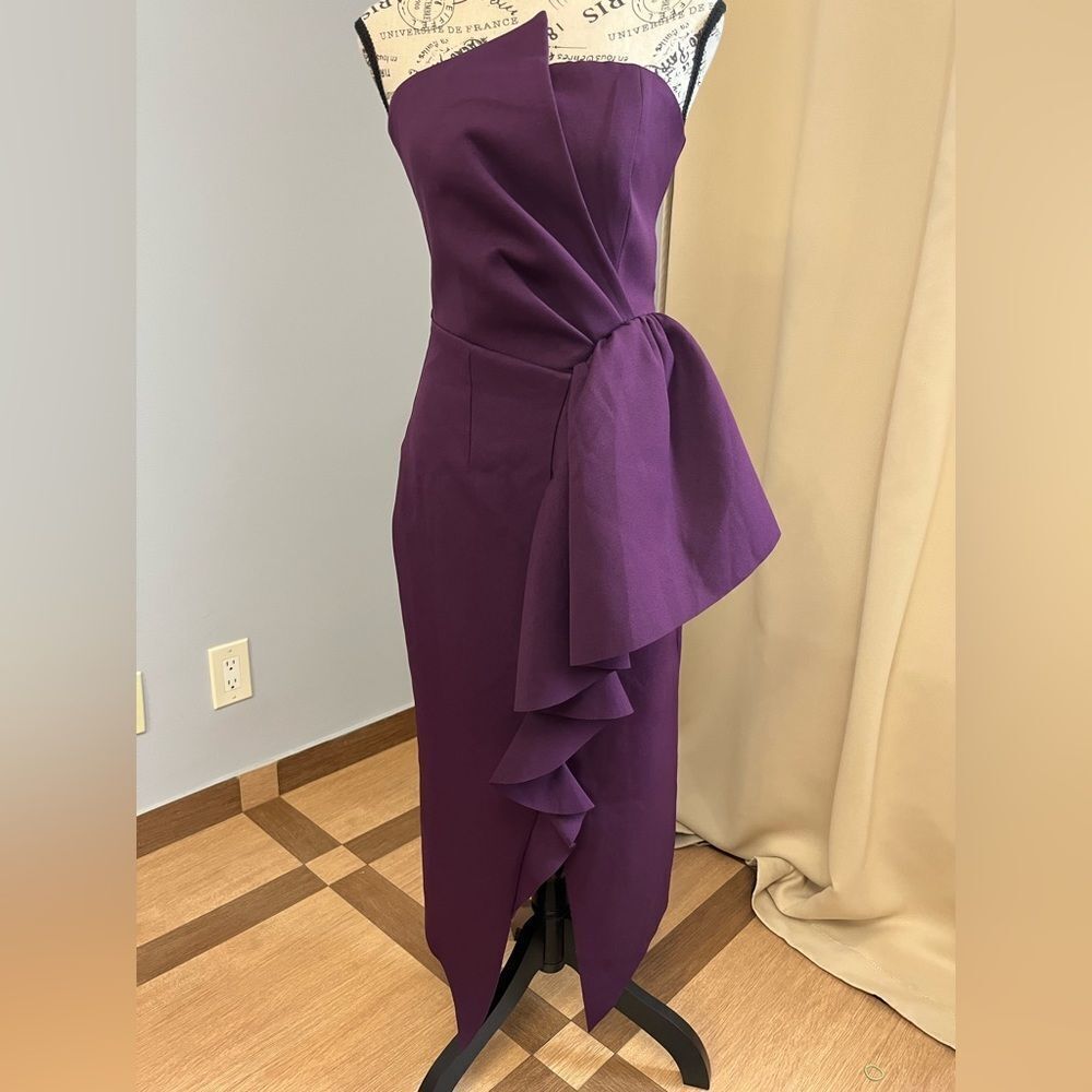 Elliatt Reception Cascade Ruffle Coctail Strapless Dress NWT